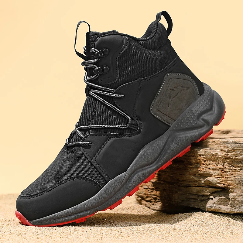 

2025 Autumn New High-Top Stylish & Versatile Plus-Size Men's Outdoor Sports Hiking Shoes - Wear-Resistant, Daily Casual & Trendy