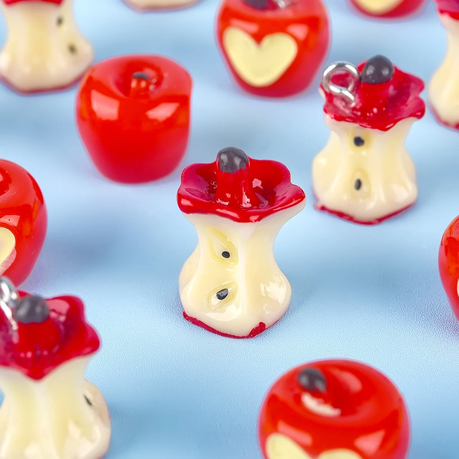 

10 шт. 3D красный цвет любовь яблоки и ямы смоляные подвески подвески для DIY украшения серьги ожерелье аксессуары для изготовления ювелирных изделий