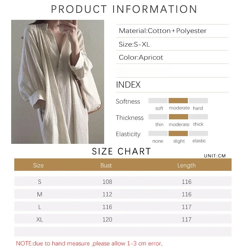 Abito maxi di marca per donna Abito primaverile Sunmer Tinta unita Scollo a V Maniche a tre quarti Abito camicia allentata casual XQ90