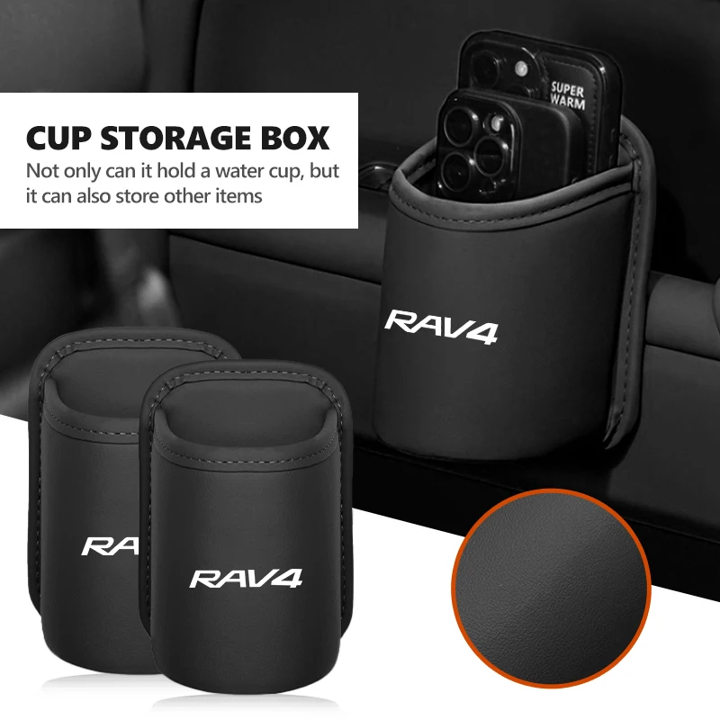 لتويوتا باب السيارة الجانب حامل الكأس رف صندوق تخزين جلدي لزجاجة المياه والمشروبات RAV4 20 30 XA30 2007 2009 2010 2011 2012