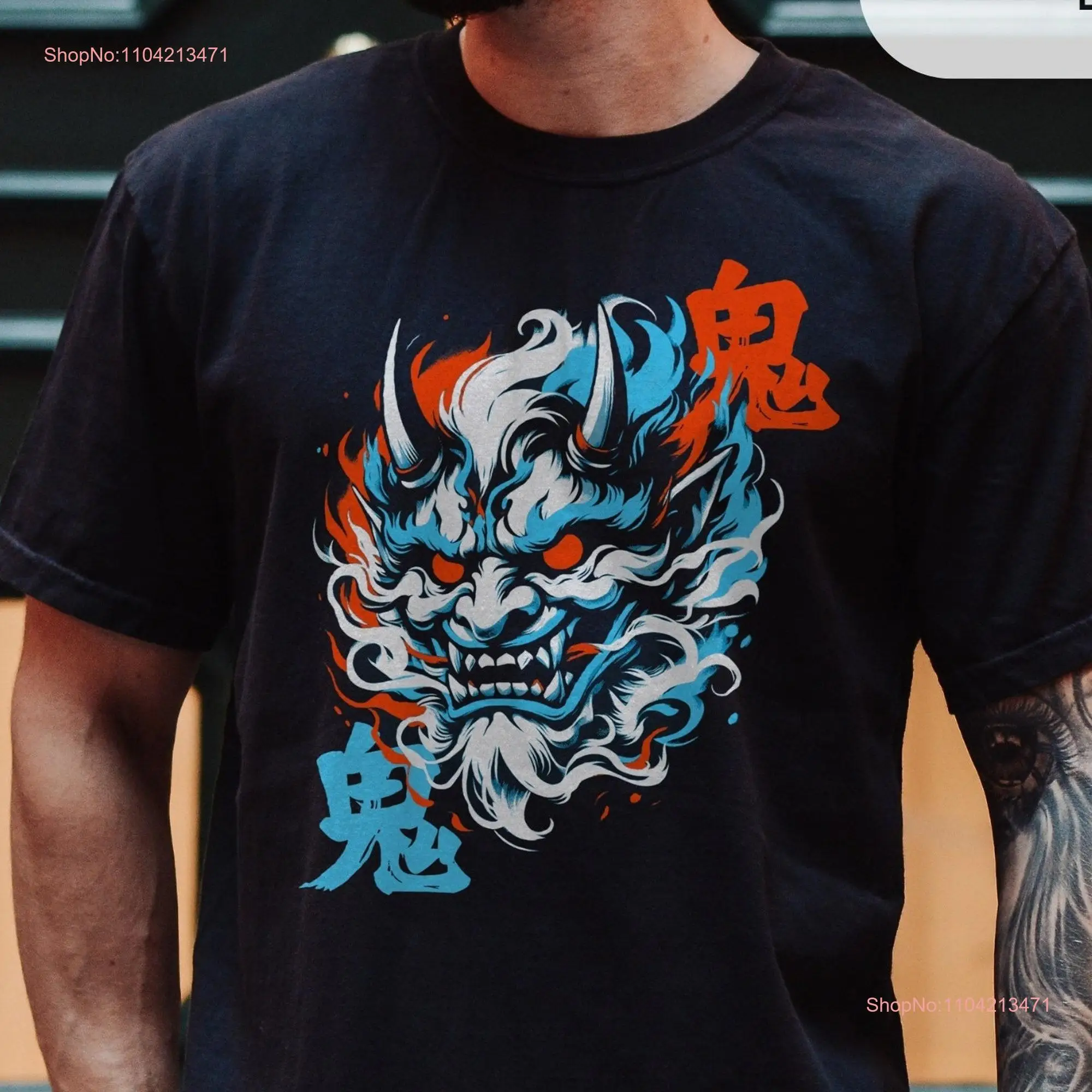 Japanese Yokai T Shirt Graffiti Design Street Wear for Men Japan Style Apparel Asian Streetwear Tokyo Fashion