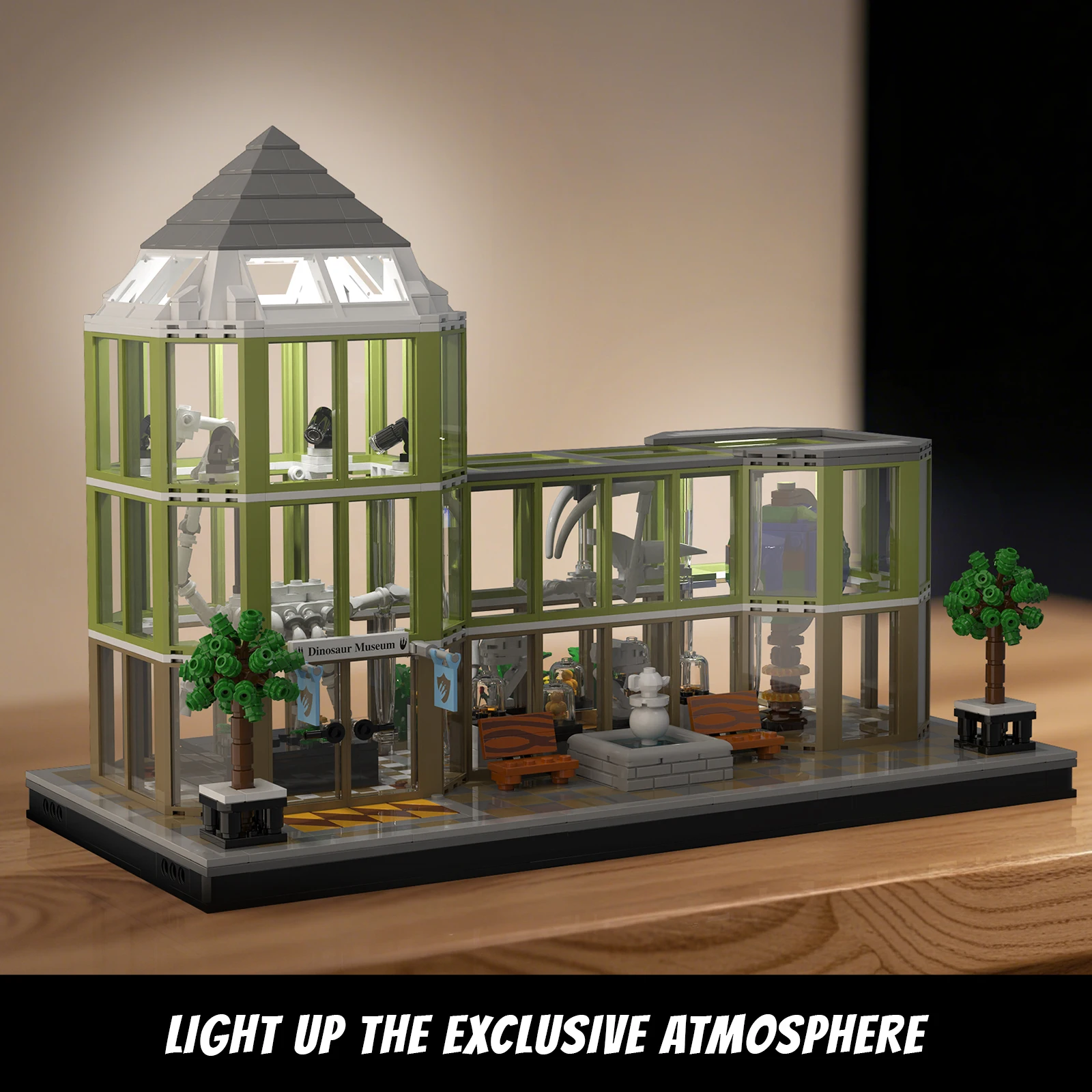 1496PCS MOC Dinosaur Museum Building Blocks Kit - Modelli di scheletro fossile Mattoni Fai da te Giocattolo educativo per bambini Ragazzo Regali di Natale