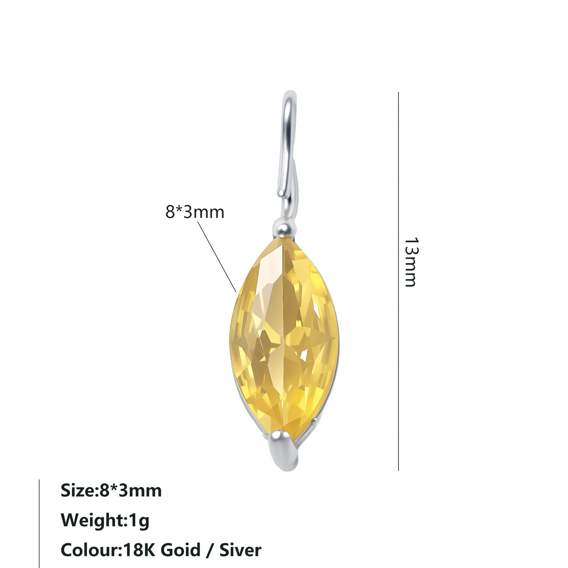Tiny Marquise Crystal Charms for DIY Earrings