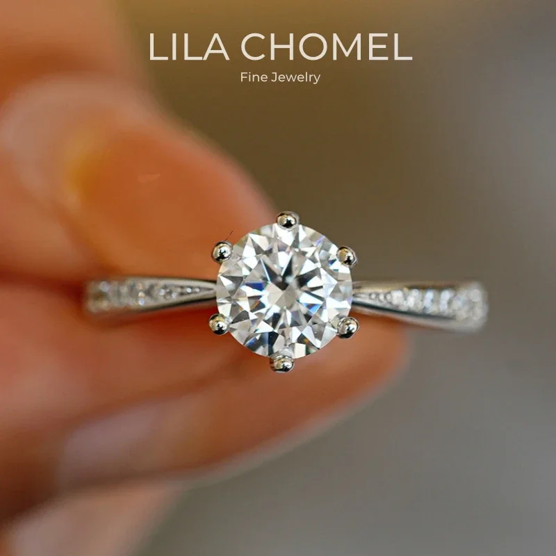 Engagement 18K White Gold Women Wedding Band 0.5/1/2/3CT Moissanite Diamond Birthday Gift PT950 Platinum Girl Valentine's Day