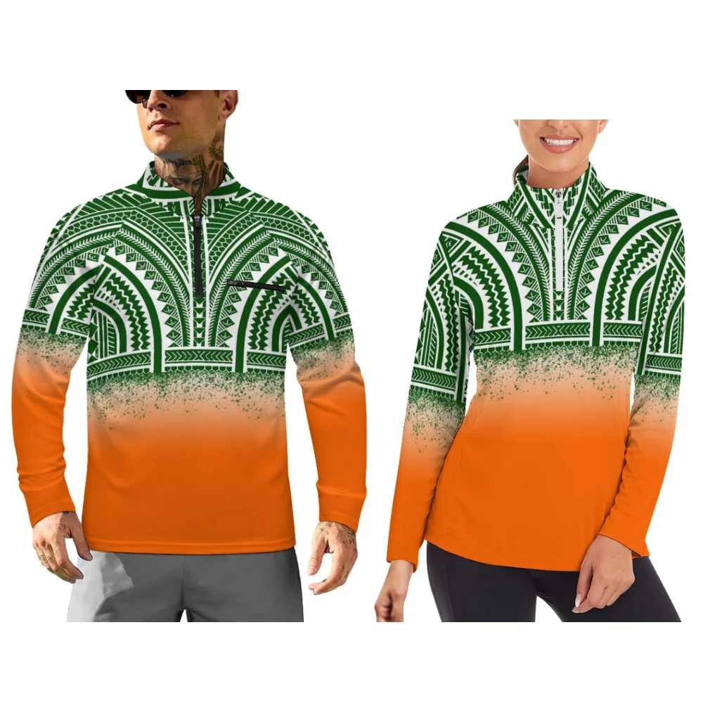 

Спортивная одежда с длинными рукавами на осень и зиму Спортивная одежда с длинными рукавами для пар Полинезийский стиль Принты Настраиваемые узоры