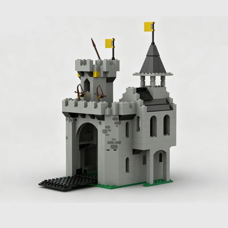 Medieval Castle Model MOC Building Bricks Castle Outpost Station Modular Technology Children Holiday Gifts Assemble Toys Suit