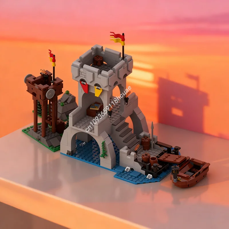 

604 шт. MOC Lion Kinghts Castle Bridge Замокная модель Строительные блоки DIY игрушка Креативные рождественские подарки Идея Образовательный кирпич для детей