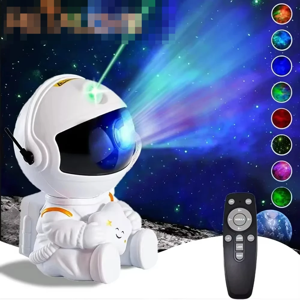 Astronaut Star Projector Galaxy Night Light Space Projector Starry Nebula Ceiling LED Lamp for Bedroom Home Decorative Kids Gift