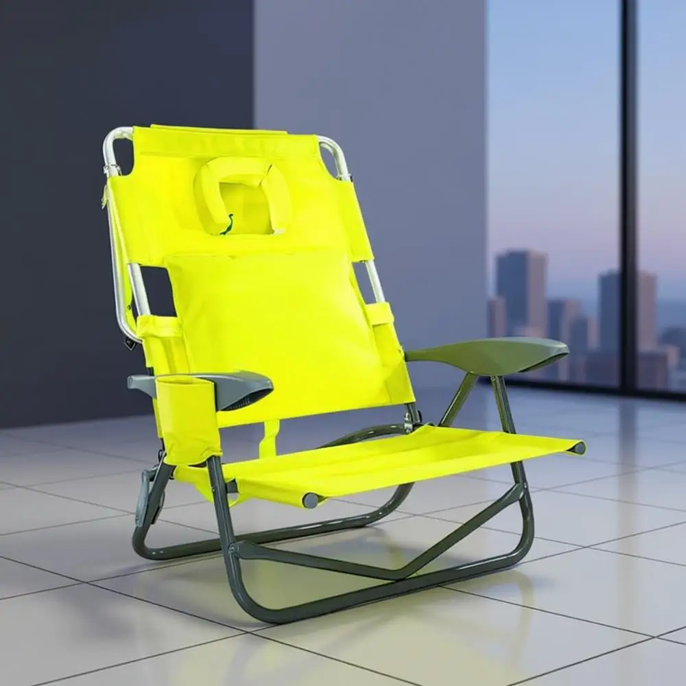 

Многопозиционный рюкзак для отдыха на открытом воздухе и спортивное кресло с мягкой подставкой для ног, зеленый