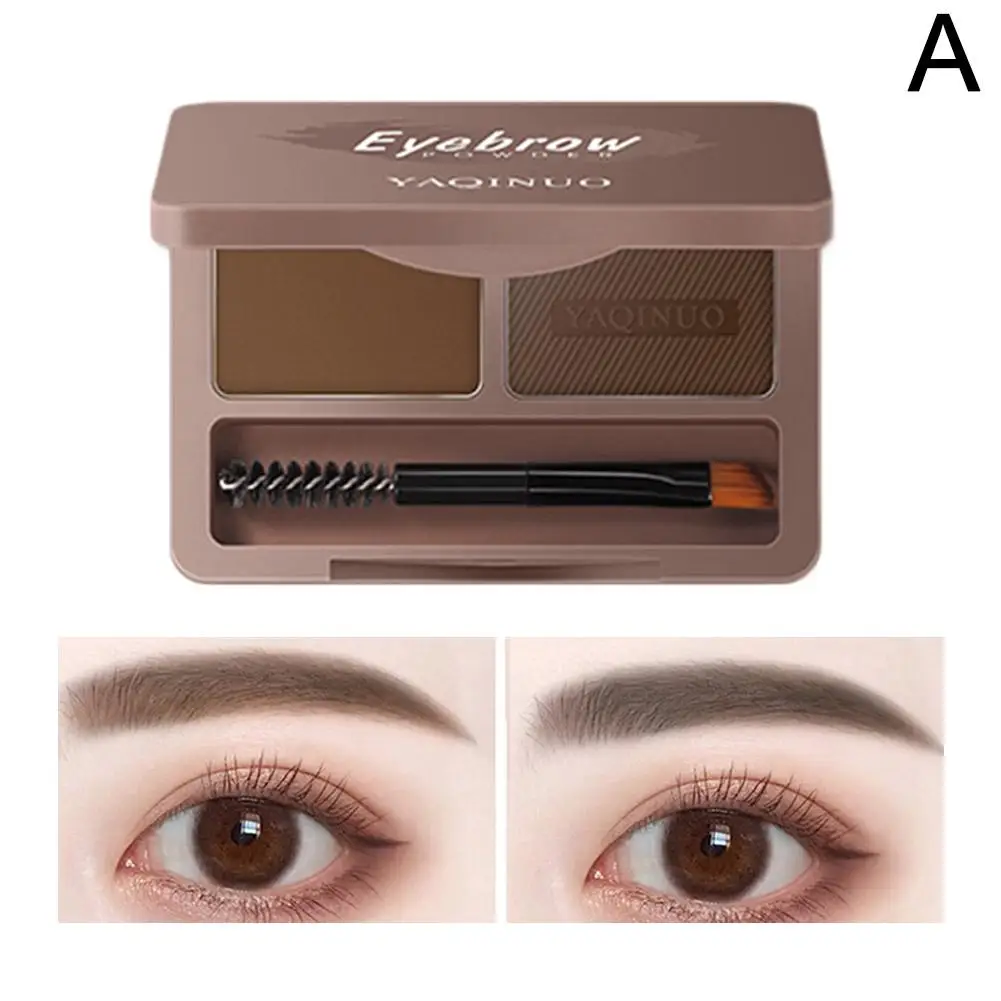 Wasserdichte Augenbrauen puder palette mit Pinsel zweifarbiges Make-up natürliches dauerhaftes Augenbrauen pigment kosmetische Augenbrauen verstärker sh o4y1