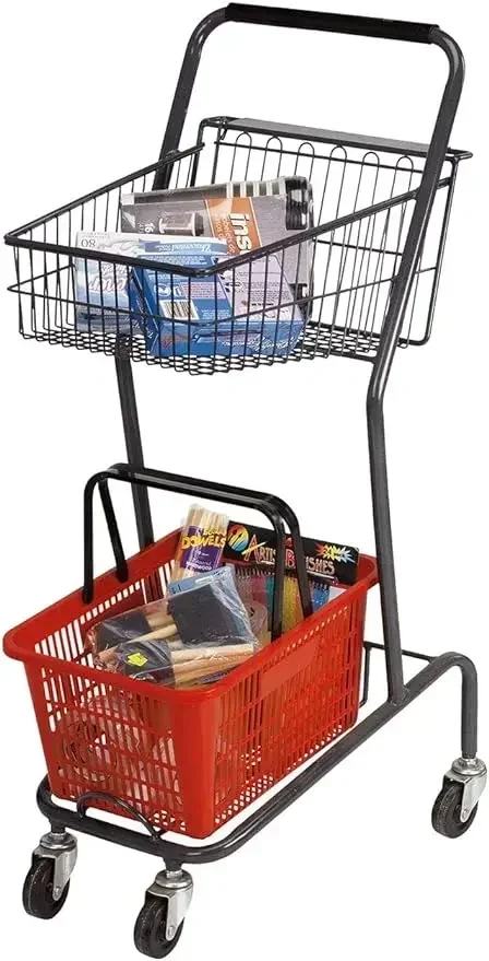 Mini Shopping Cart - 100 Pound Weight Capacity - Household Utility and Commercial Cart - Cart Basket is 15 1/2