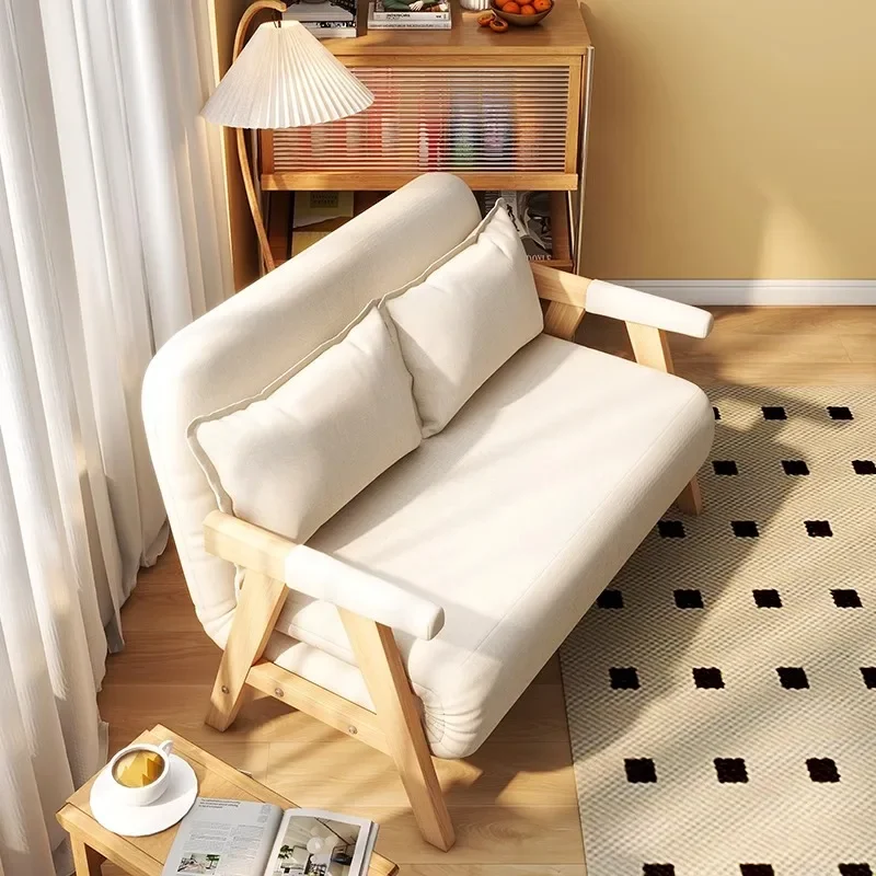 

Sofa bed folding dual-purpose 2024 new double small apartment living room single solid wood multi-functional telescopic bed inte