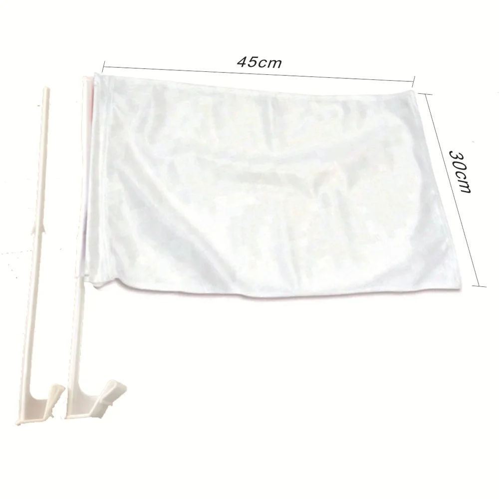 

4pcs White For Decoration Diy Blank With Pole Plain Banners Easy Install Window Clip Versatile Use Car Banner Small White Car