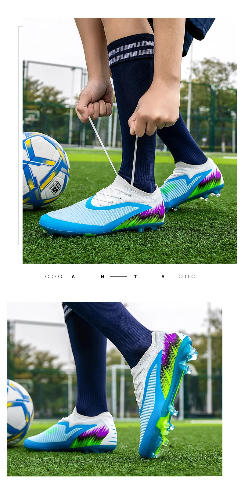 Neue Herren Fußballschuhe Ultraleichte Outdoor-Trainingsschuhe Dropshipping Fußballschuhe mit Langen Stollen FG Rutschfest – Detail 12