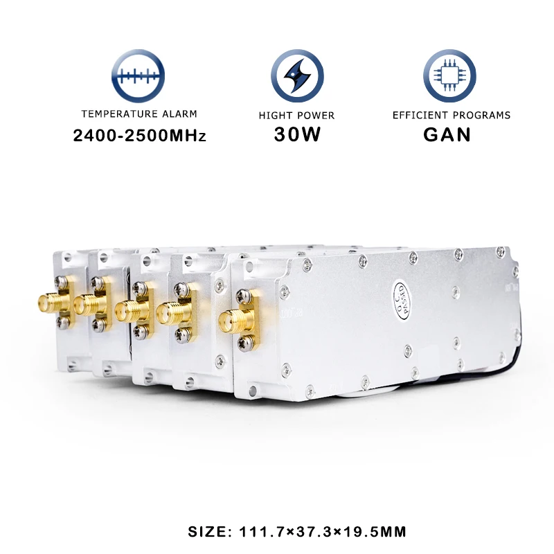 Módulo RF GAN Anti Drone, amplificador de potencia FPV UAV, sistema de defensa de interferencias, contador Autel Mavic 3, 30w, 2,4G, 2400-2500MHz