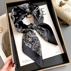 Retro Printed Scarf Women's Square Scarfs 70cm Imitation Scarf Shawl Turban Decorative Sun Protection