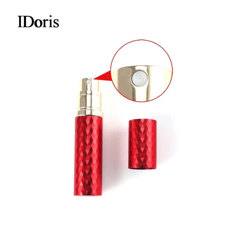 IDoris Perfume Vaporizers Aluminum Travel Matte Perfume Atomizer Refillable Atomizer Mini Glass Spray Bottle 5ML Empty Vintage