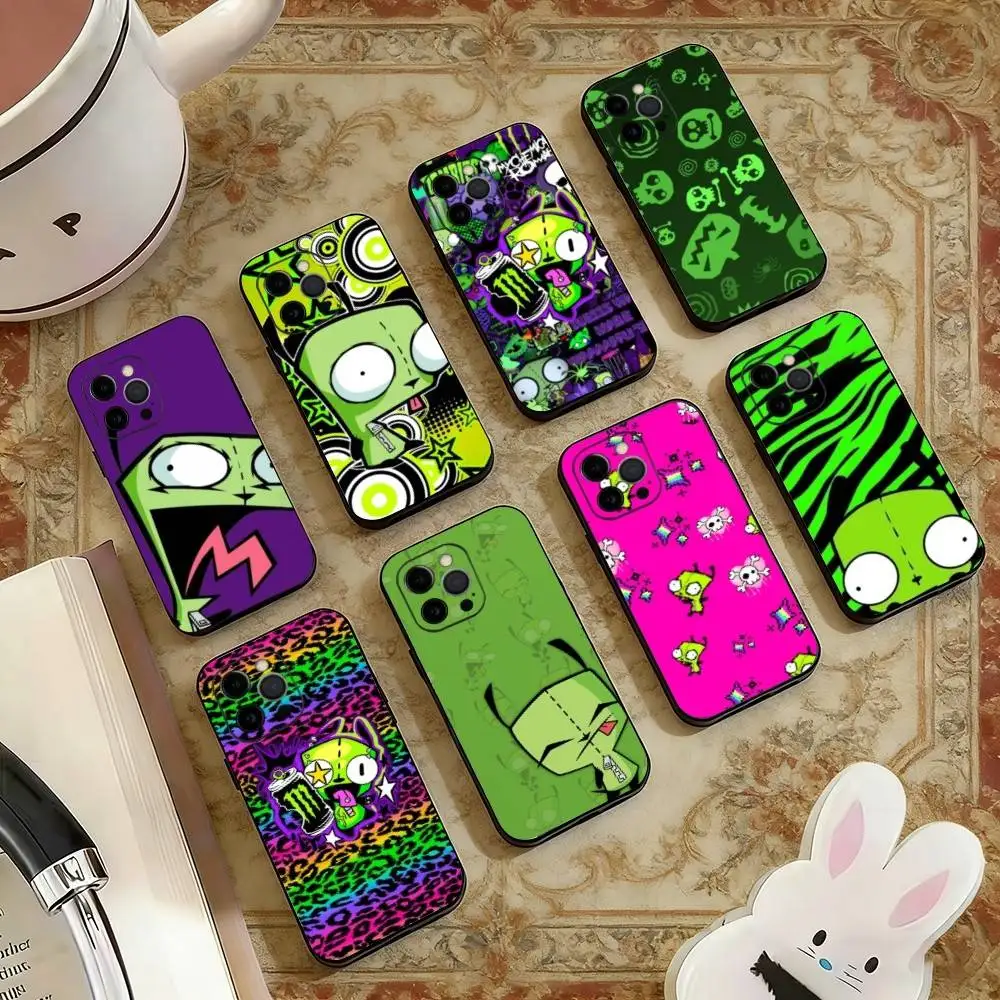 Coque de téléphone Invader Z-ZIM en silicone souple pour iPhone 17 16 15 14 13 12 11 X XR Plus Pro Max Plus