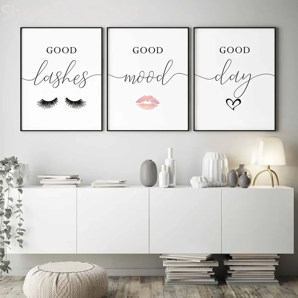 Eyelashes Prints Makeup Vanity Lashes  Beauty Poster Salon Picture NordicPainting Wall Art Canvas For Living Room Home Decor