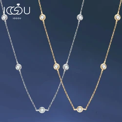IOGOU Choker 925 Sterling Silver Chain Round 2.5mm/4.0mm D Color Moissanite Necklace for Women Girls Gift 2023 New In Jewelry