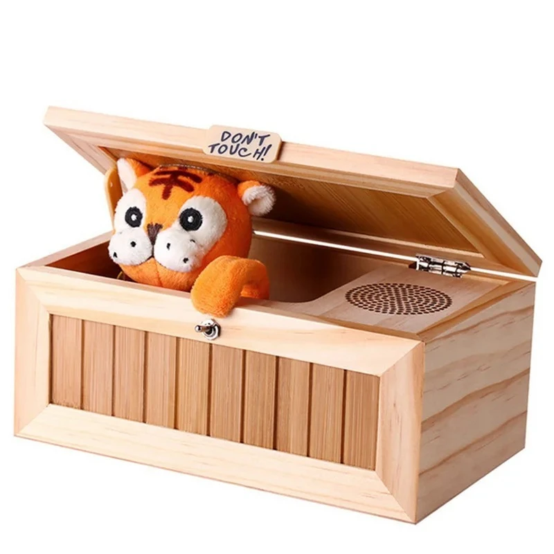 Live voice version audio version boring box toy weibo same cartoon cute little tiger creative box