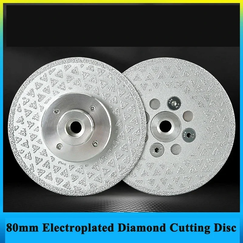 1pcs 80mm Electroplated Diamond Cutting Disc Wheel Both Sides Galvanized Grinding Saw Blade for Marble Granite Ceramic Cut