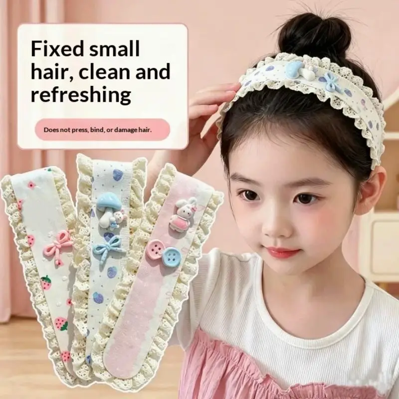 Haarband für Mädchen mit Blumensticker, für gebrochenes Haar und Pony, als Kopfbedeckung zum Gesichtwaschen, Haaraccessoires – Detail 1