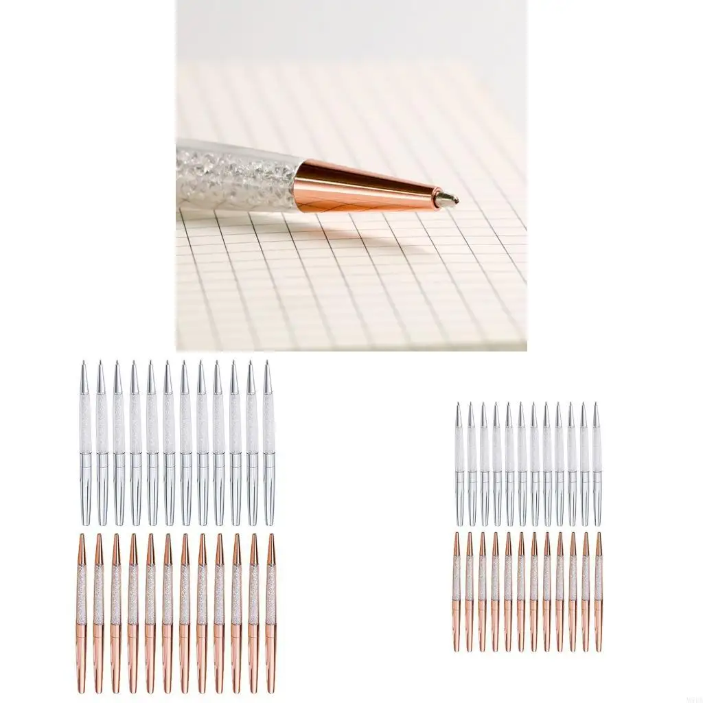 

M5TB 12pcs Ballpoint Pen Refillable Business Подписание Pen Metal Pen Twik