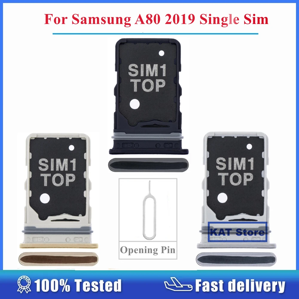 For Samsung Galaxy A80 A805 2019 SIM Card Holder Slot Single Sim Tray With Eject Pin Tool Replacement Parts