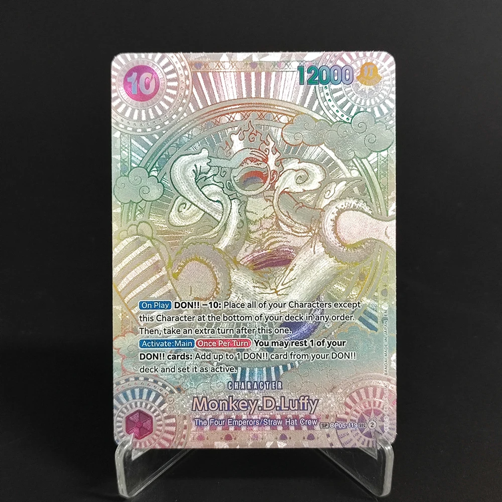 DIY One Piece Card Monkey.D.Luffy op05-119 SP Gold Slive A Fist of Divine Speed (OP11) English Collection Game Anime Card