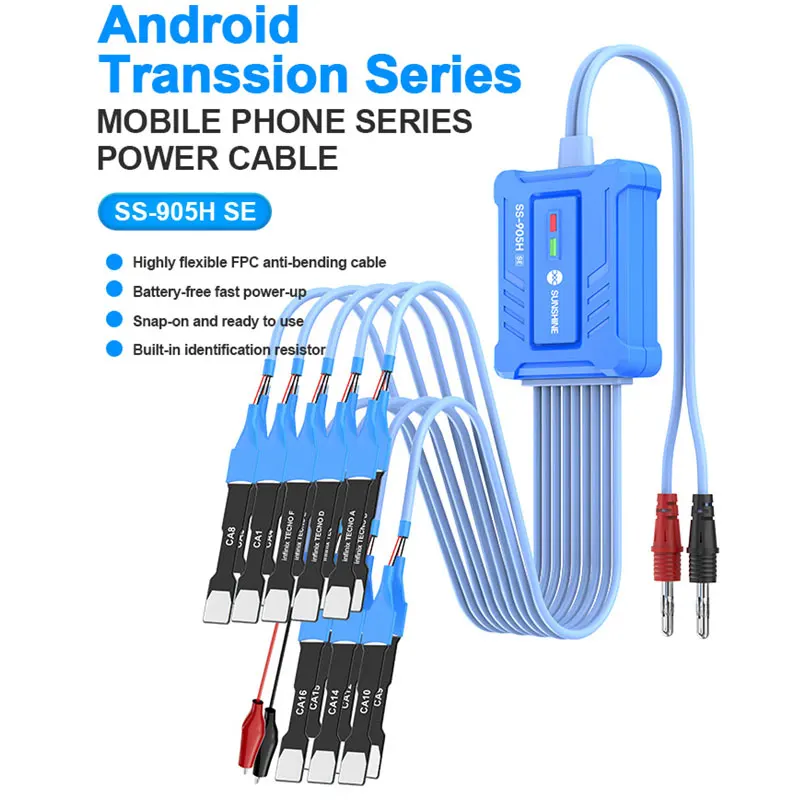SUNSHINE SS-905H SE Power Supply Cable for iPhone Android Repair with Battery Activation and Identification Function Tools
