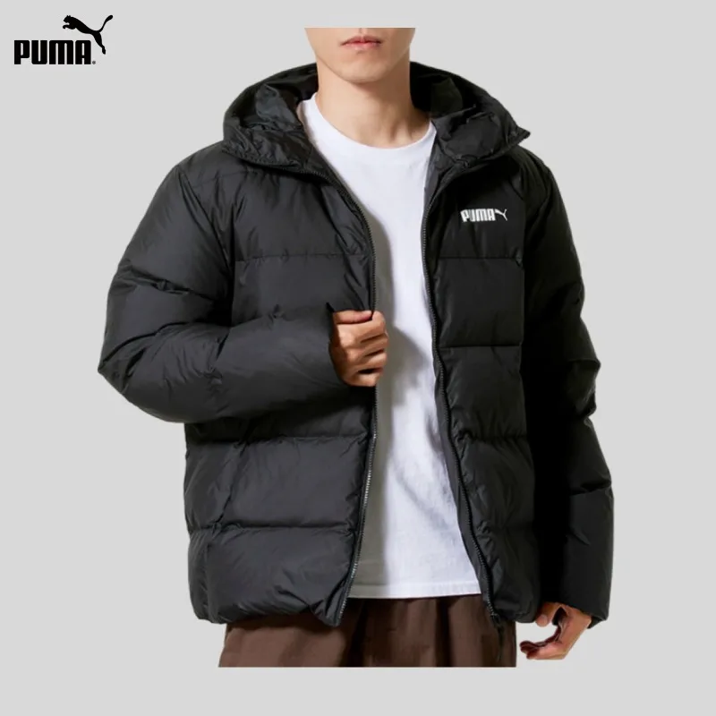 Puma Men's Coat Winter New Thickened Duck Down Warm Water-repellent Hooded Sports Down Jacket 694699-01