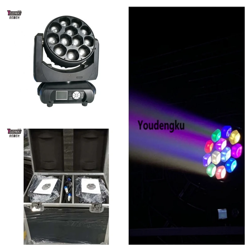 

6 шт. в чехле Clay Paky k-10 Bee Eye Rotate Beam Wash 12x40 Вт RGBW светодиодный светильник с подвижной головкой и зумом