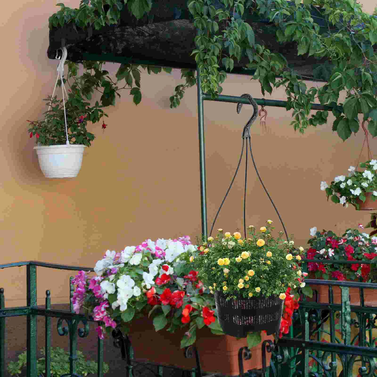 

5 Sets Wall Mounted Flower Pot Basket Hanging Basin Balcony Decoration Houseplants