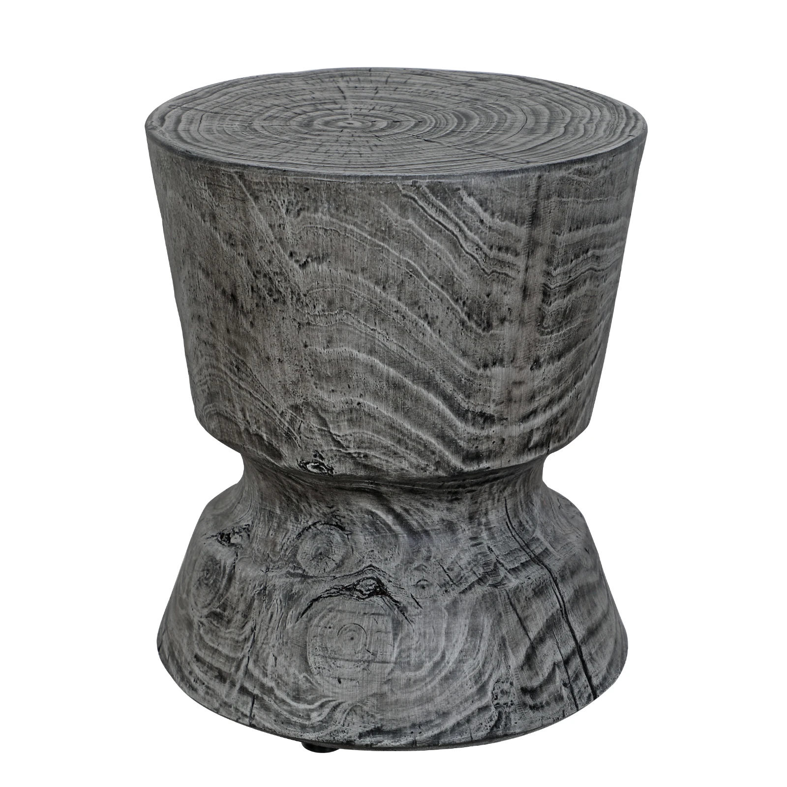 JARDINA Furniture Concrete Round Side Table Wood Grain Finish Grey