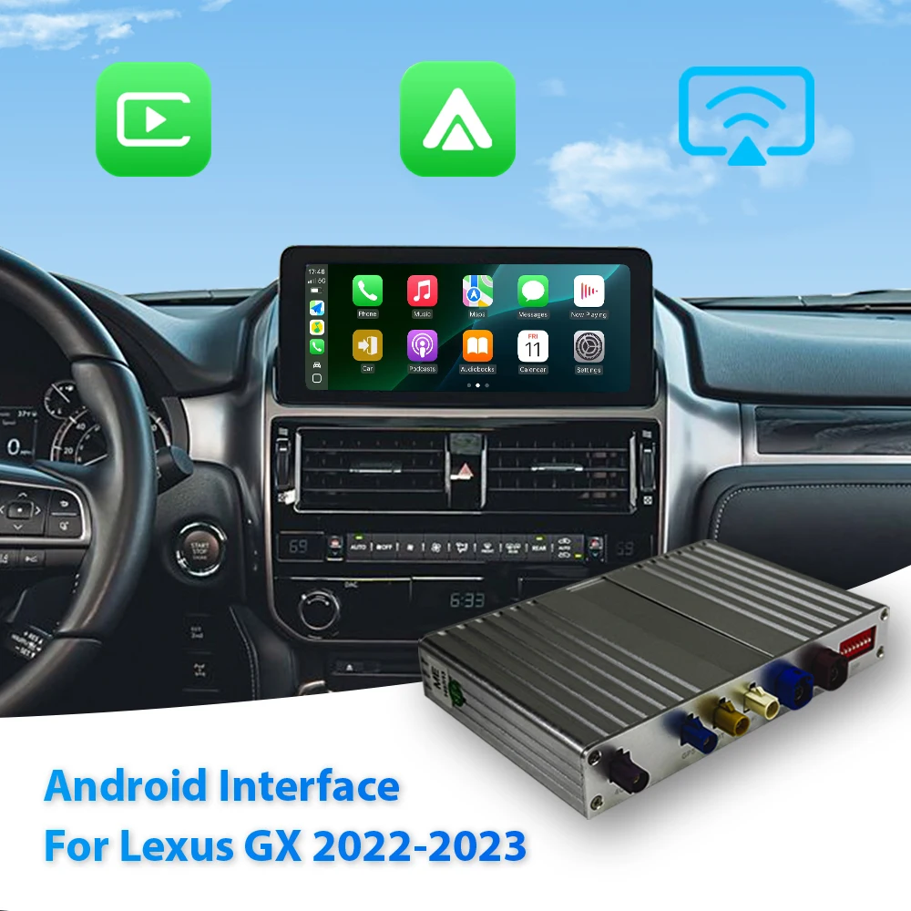 NewFor Lexus GX 2022-2023 Android Interface Module with Wireless Android Auto & Carplay Qualcomm Binarytek