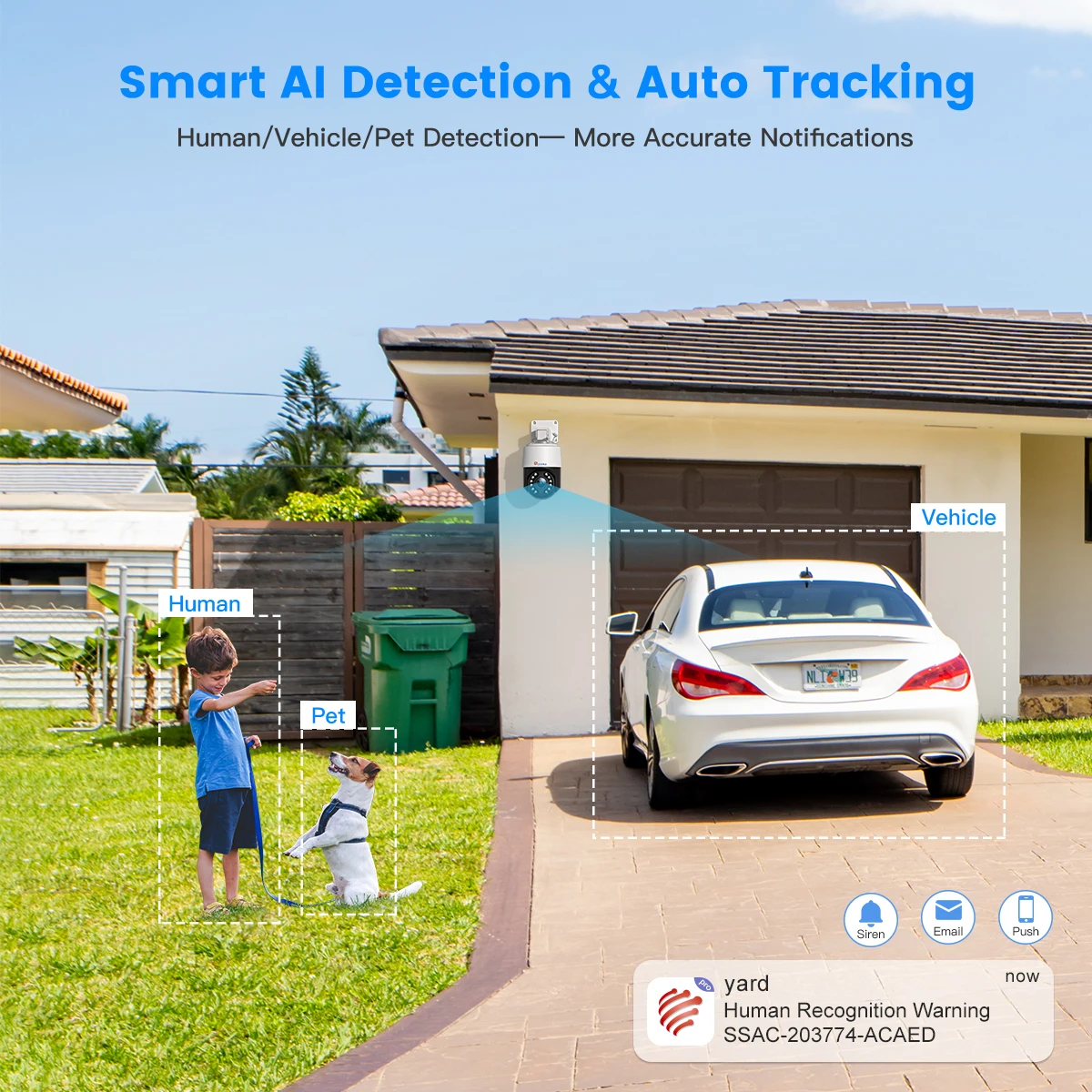 Ctronics 야외 360 감시 카메라, UHD 야간 투시경, 자동 추적, WiFi, 5Ghz, 16X, 5X 광학 줌, 리얼 4K, 8MP