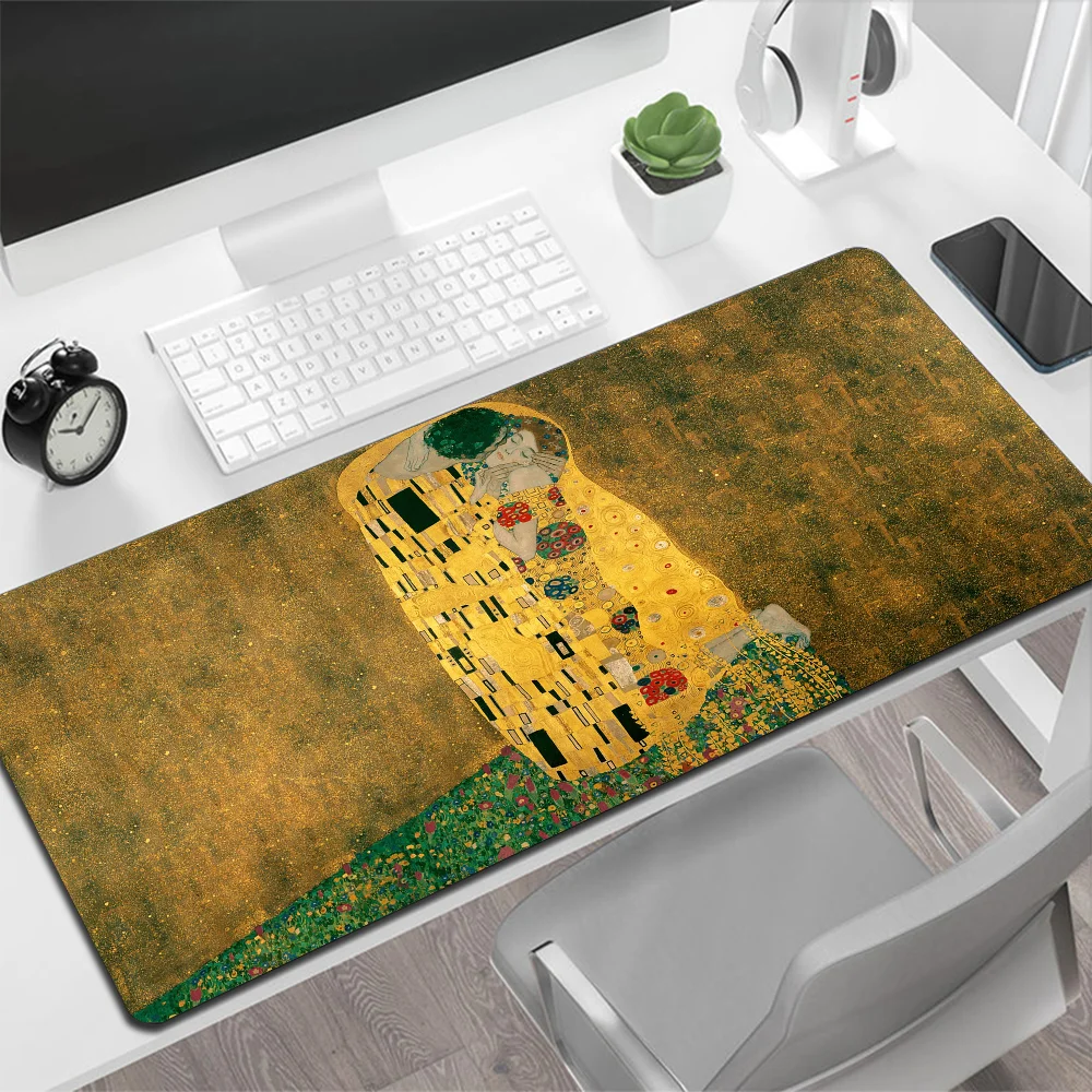 The Kiss Gustav Klimt Large Mouse Pad Gaming Mouse Pad PC Gamer Computer Mouse Mat Big Mousepad XXL Keyboard Desk Mat Mause Pad