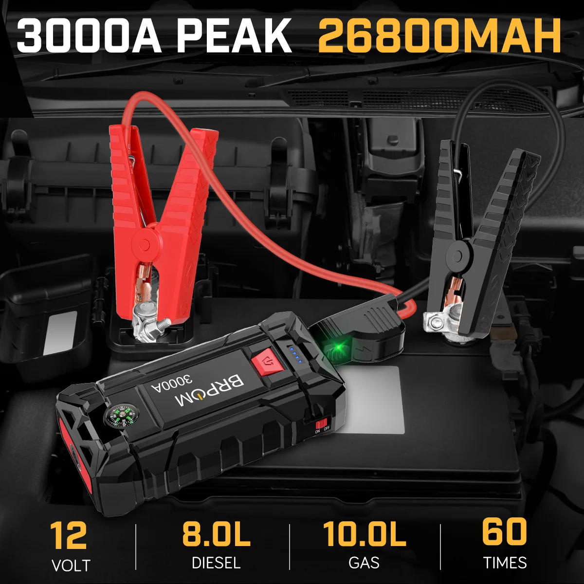 Power Bank 3000A Jump Starter Portable Charger Car Booster 12V Auto Starting Device Emergency Car Battery Starter