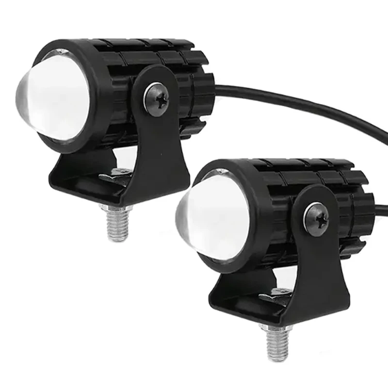 

1 комплект фар для электромобиля мотоцикла, вспомогательные фары, маленькие стальные конфеты, двухцветные внешние прожекторы, 12-80 В постоянного тока