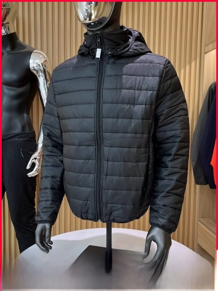 

Lightweight Cotton Hooded Jaet for Men ex Warm Detachable Casual Faionable Polyester Filling Long Sve Zipper Closure