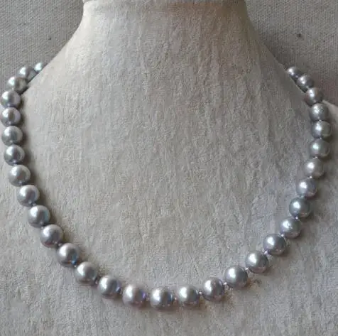 

New Fashion Freshwater Pearl Necklace,18 inches 9-10mm Round Genuine Pearl Jewelry,Classic Choker Necklace,Charming Women Gift.