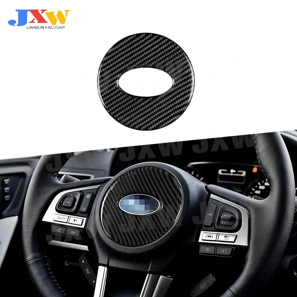 

Carbon Fiber Car Steering Wheel Logo Trim Frame Decal Button Moulding Cover Stickers For Subaru Forester 2016-2018 Accessories