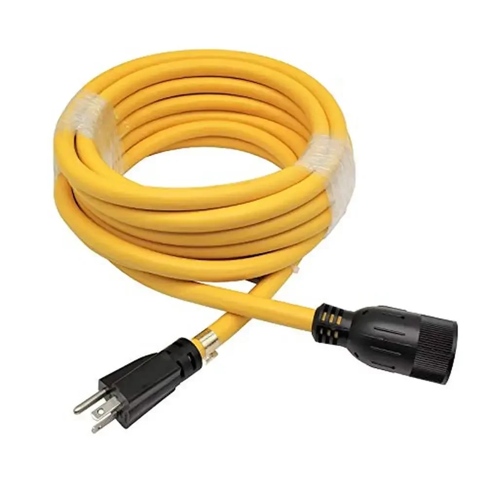 

20A 125V Power Extension Cord 5-20P to 5-20R Female T Blade 5-15R Adapter 12AWG 25FT