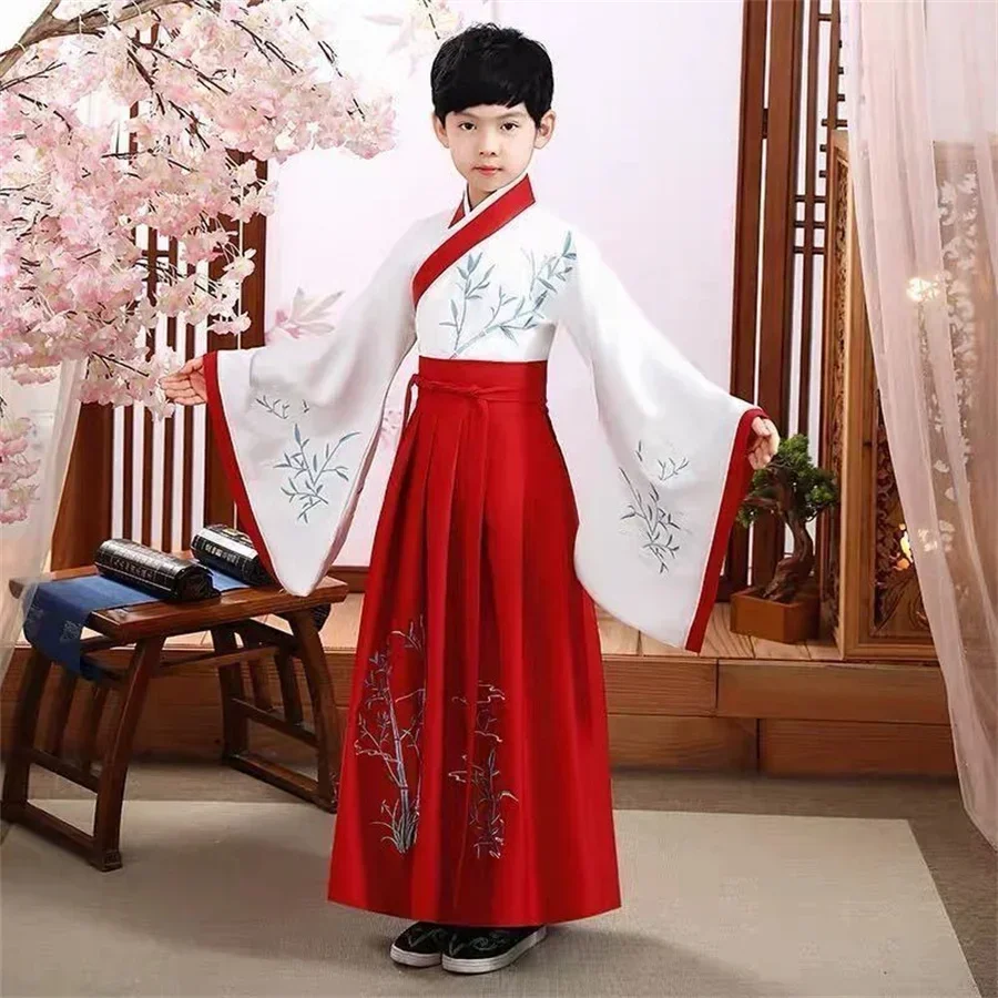 Jongens Hanfu Podio Vestito Cinese Jurk Baby Jongen Nieuwe Jaar Tang Pak Kinderen Oude Cinese Traditionele Kostuum Per I Bambini