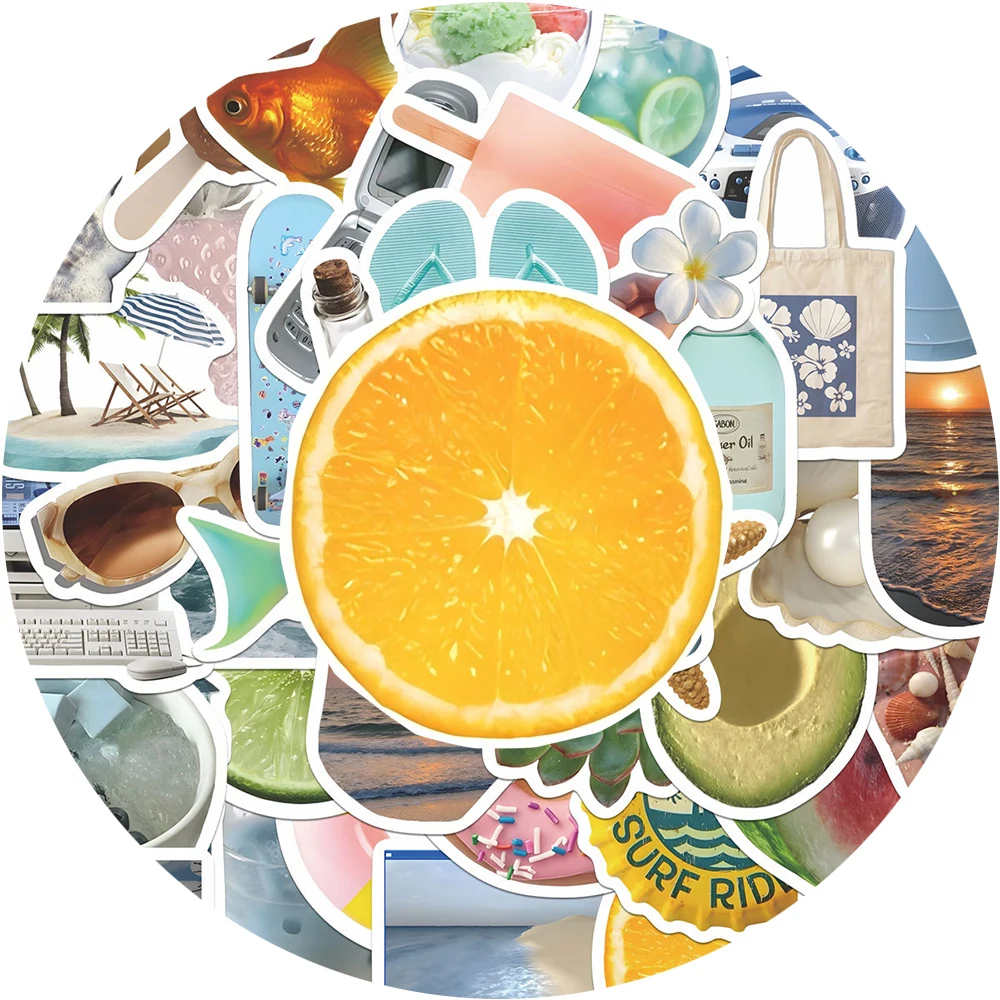 

10/30/50pcs Ins Style Open Sea Stickers Aesthetic DIY Car Notebook Laptop Stationery Cute Cartoon Decoration Decals Toys Gifts