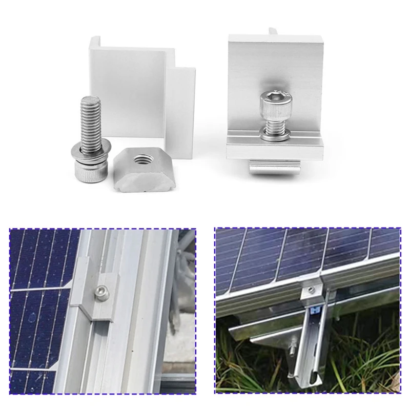 Solar Panel Mount Bracket Photovoltaic Panel Rail Solar Panel Mount Fastening Module With Mid For Trapezoidal Roof 35Mm Durable