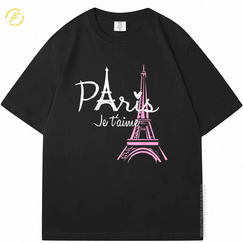 

I Love Paris Eiffel Tower France French Souvenir 2025 Hot Tees For Man Oversized T-Shirt 반팔티 Korean Popular Clothes Short Sleeve