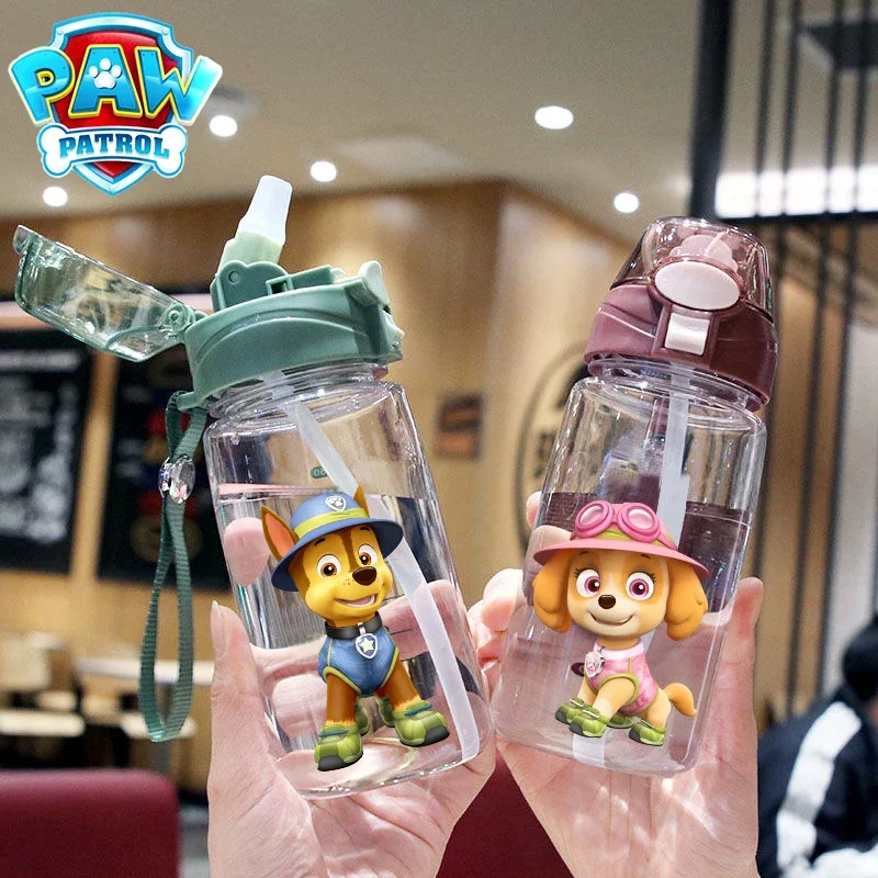 

Paw Patrol Original Children Straw Water Cup Chase Skye Anime Cartoon Print Convenient Carry Around Sports Kettle Kids Cup Gifts