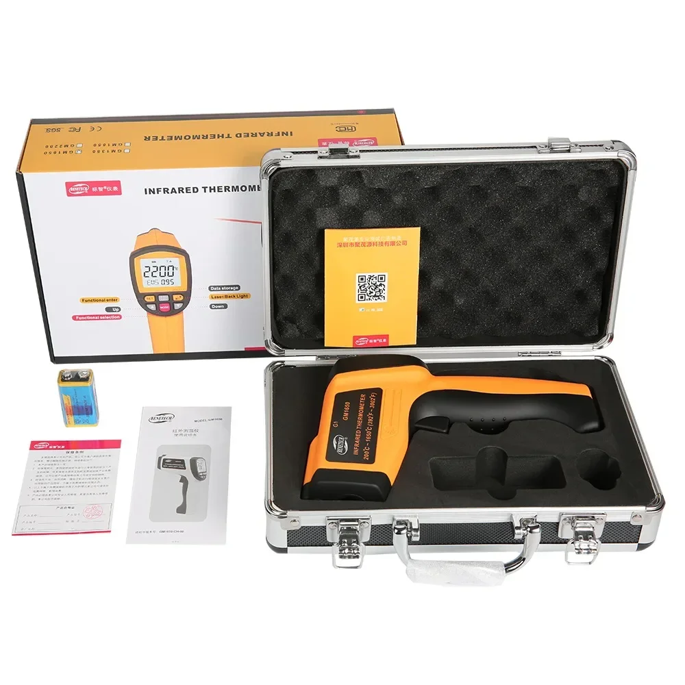 GM1650 Non Contact  Digital Thermometer 50:1 LCD Screen Temperature Meter Measuring Range 200-1650℃ Industrial High